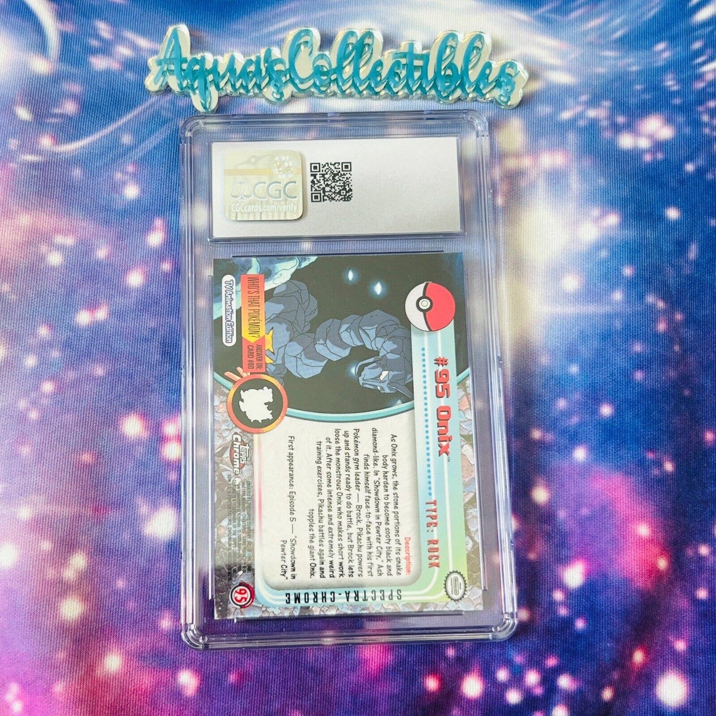 CGC 9 MINT Onix Spectra #95 Pokemon 2000 Topps Chrome Holo Rare (PSA/BGS)