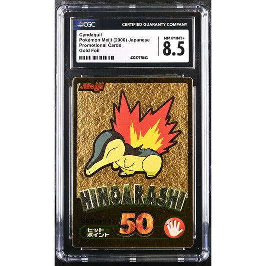 CGC 8.5 NM/MINT Cyndaquil Hinoarashi Pokemon 2000 Japanese Meiji Promo (PSA/BGS)