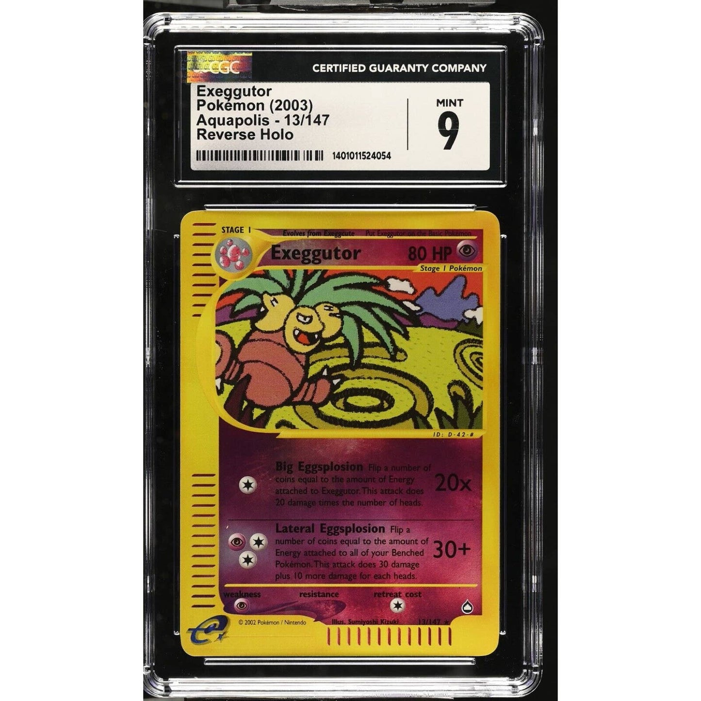 CGC 9 MINT Exeggutor 13/147 Pokémon Aquapolis 2003 Reverse Holo Rare (PSA/BGS)