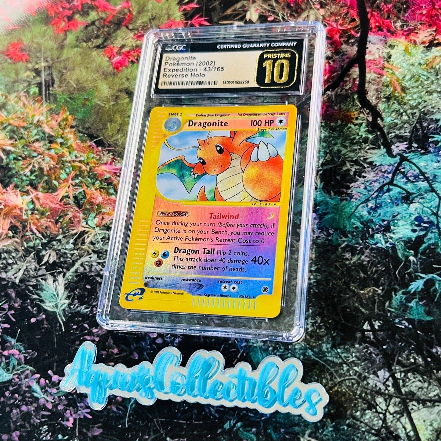 CGC 10 PRISTINE Dragonite 43/165 Pokémon Expedition 2002 Reverse Holo (PSA/BGS)