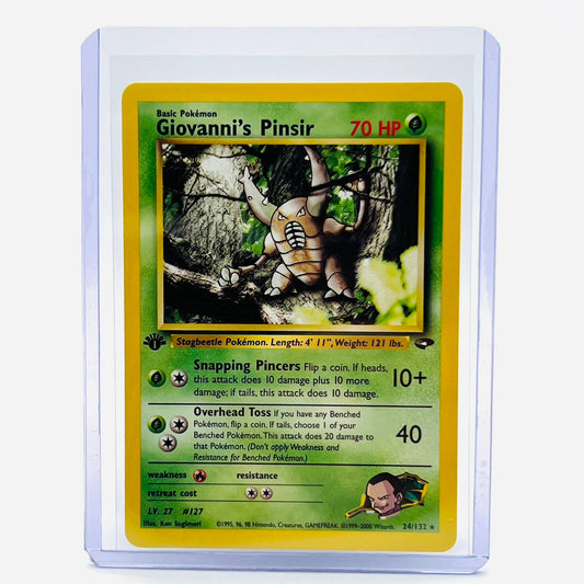 Pokémon Giovanni's Pinsir 1st Edition 24/132 Gym Heroes Non Holo Rare Card NM-MT