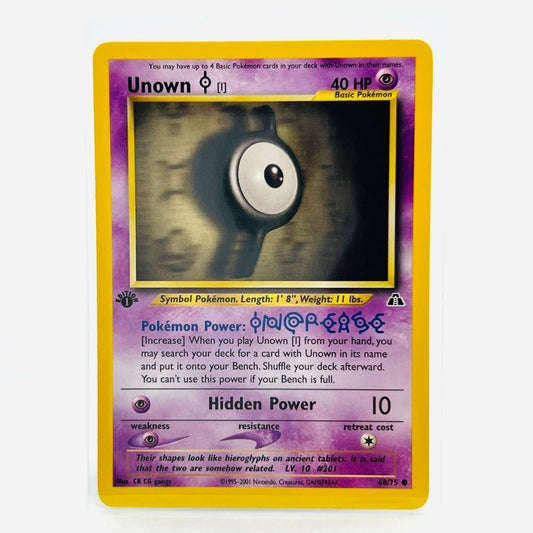 Pokémon Unown I 1st Edition 68/75 Neo Discovery WOTC Pokemon Common Card NM-MT