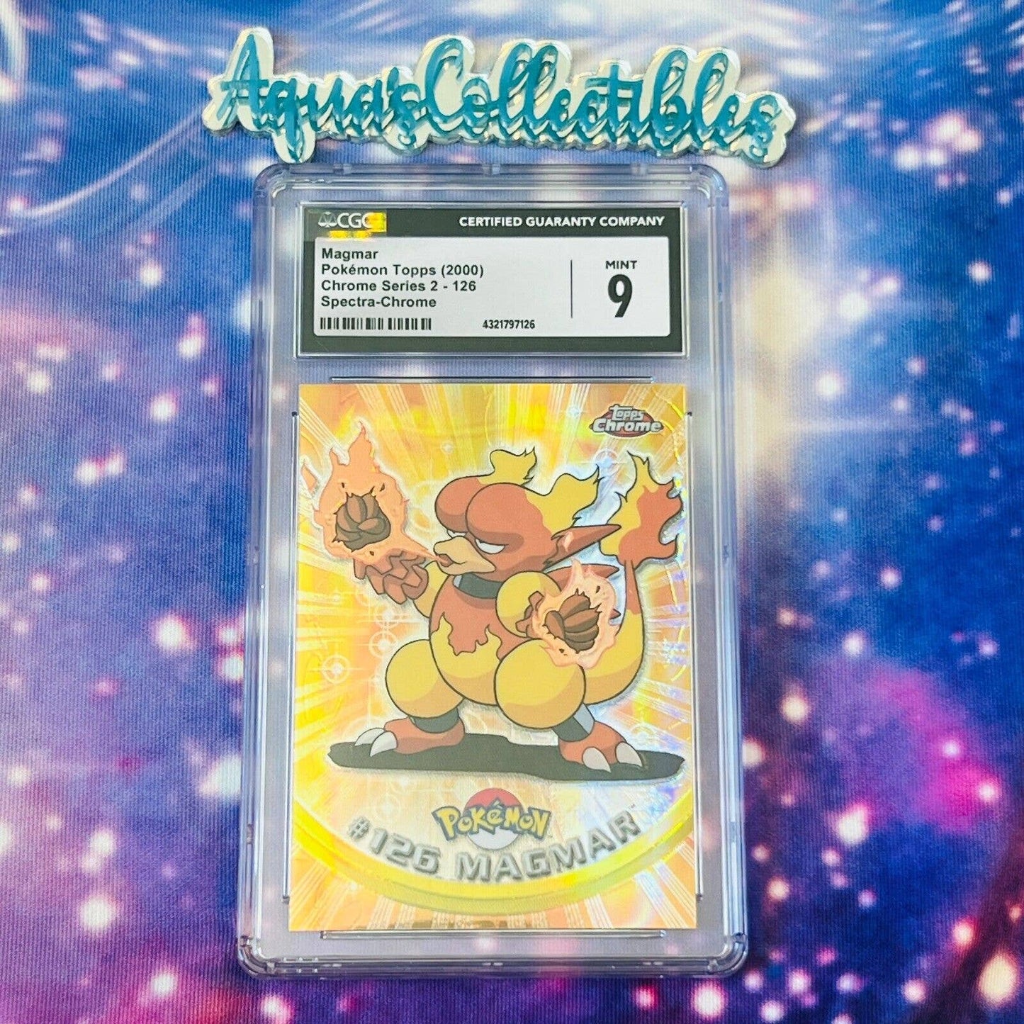 CGC 9 MINT Magmar Spectra #126 Pokemon 2000 Topps Chrome Holo Rare (PSA/BGS)