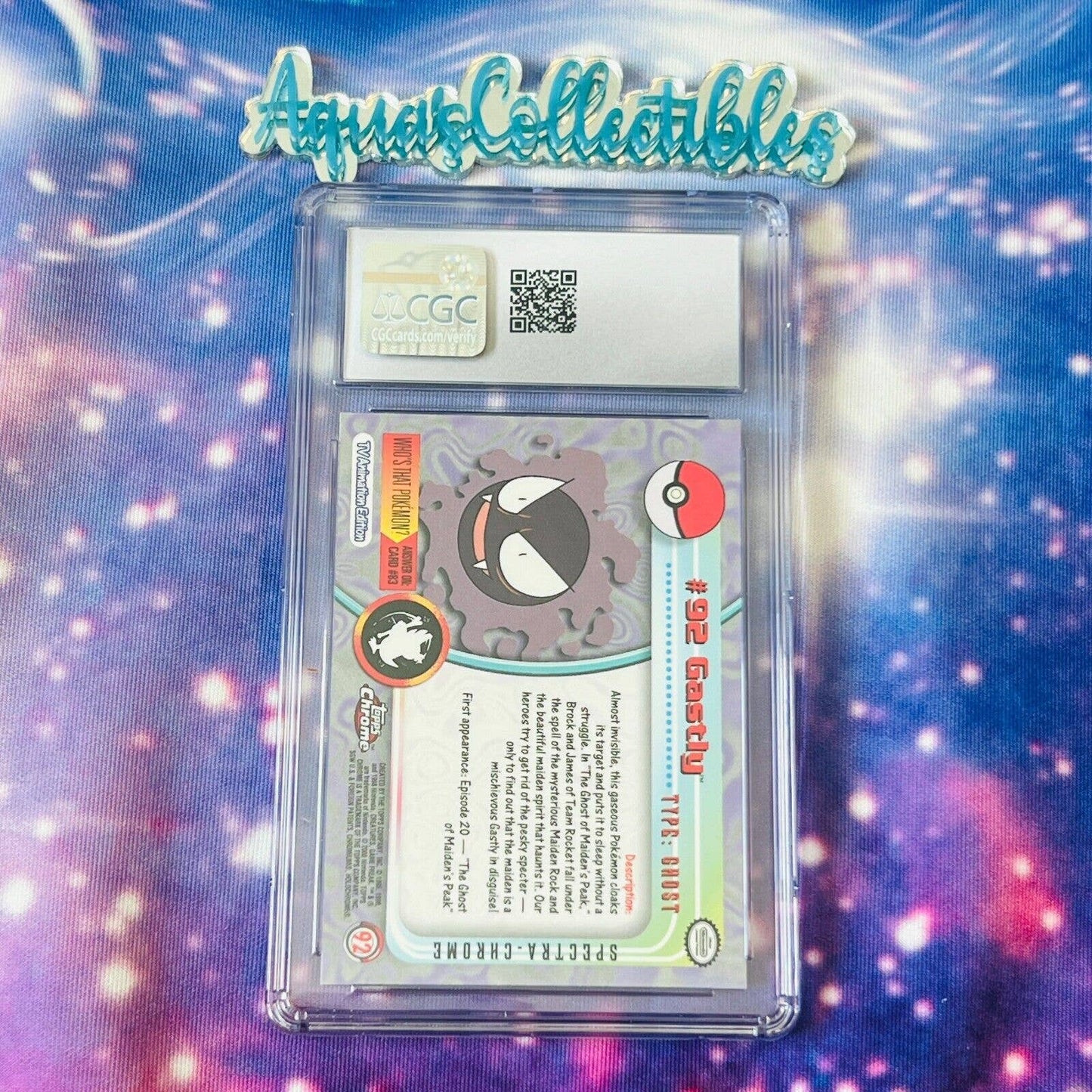 CGC 9 MINT Gastly Spectra #92 Pokemon 2000 Topps Chrome Holo Rare (PSA/BGS)