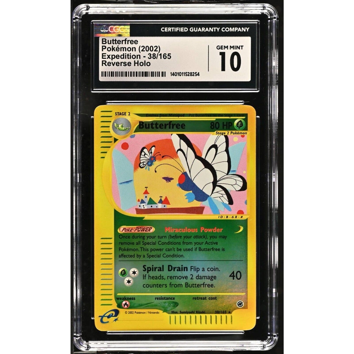 CGC 10 GEM MINT Butterfree 38/165 Pokémon Expedition 2002 Reverse Holo (PSA/BGS)