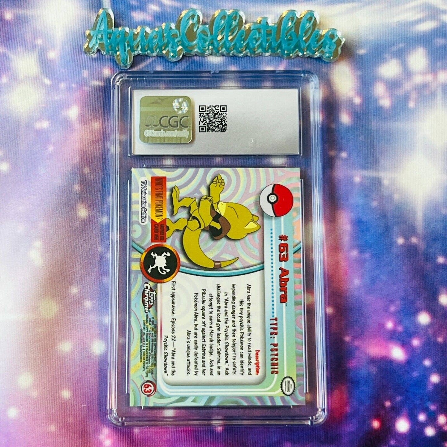 CGC 7 NEAR MINT Abra #63 Pokemon 2000 Topps Chrome Holo Rare (PSA/BGS)