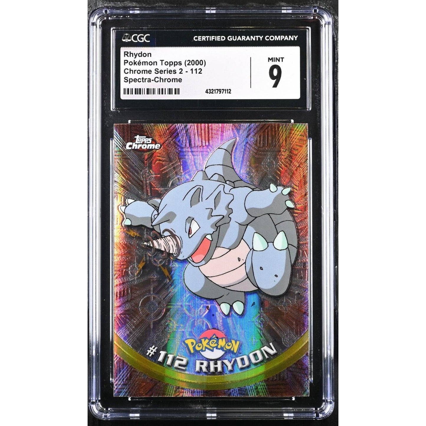 CGC 9 MINT Rhydon Spectra #112 Pokemon 2000 Topps Chrome Holo Rare (PSA/BGS)