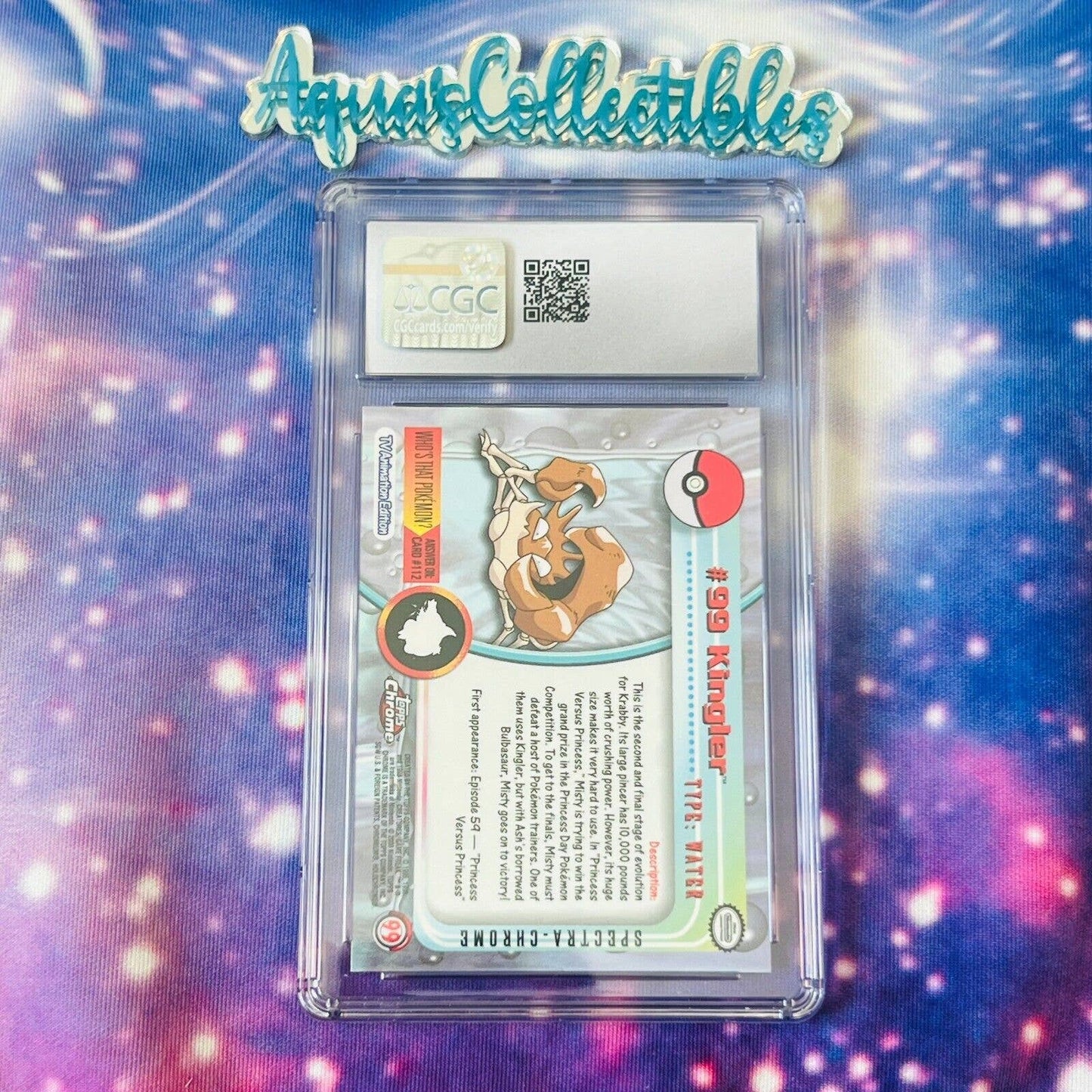 CGC 10 GEM MINT Kingler Spectra #99 Pokemon 2000 Topps Chrome Rare (PSA/BGS)