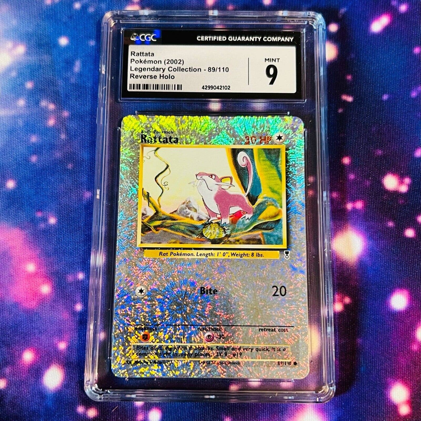 CGC 9 MINT Rattata 89/110 Pokémon Legendary Collection Reverse Holo (PSA/BGS)