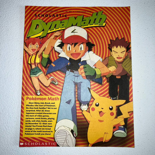 Pokémon Scholastic DynaMath Vintage 1999 Advertisement Magazine Vol 18 No. 3 NM