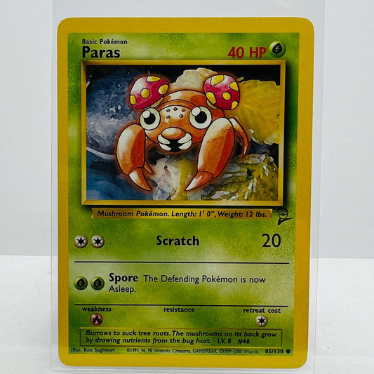 Pokémon Paras 85/130 Base Set 2 Pokemon 2000 WOTC Common Card NM-MT