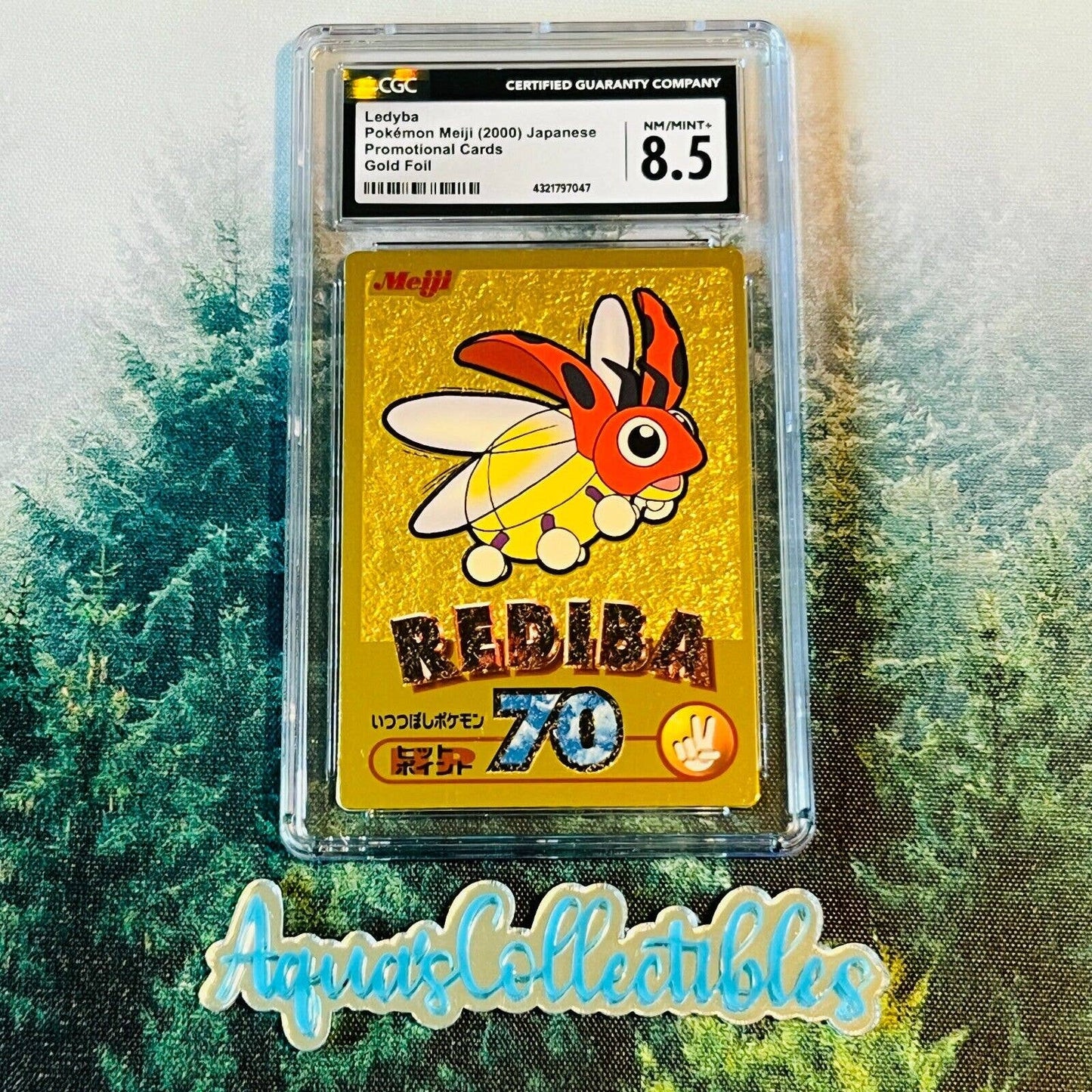 CGC 8.5 NM/MINT+ Ledyba Rediba Pokemon 2000 Japanese Meiji Promo (PSA/BGS)