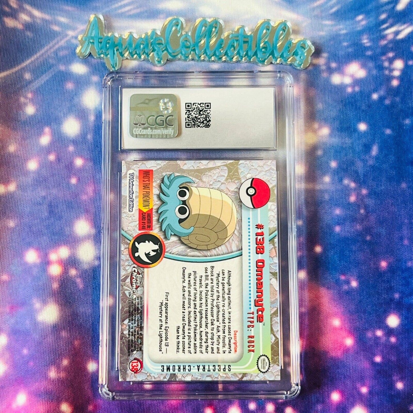 CGC 10 GEM MINT Omanyte Spectra #138 Pokemon 2000 Topps Chrome Rare (PSA/BGS)