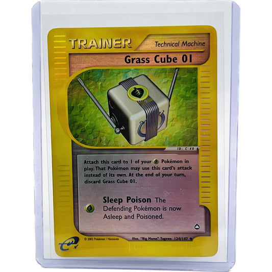 Pokémon Grass Cube 01 Trainer 124/147 Aquapolis Reverse Holo TCG Pokemon Card NM