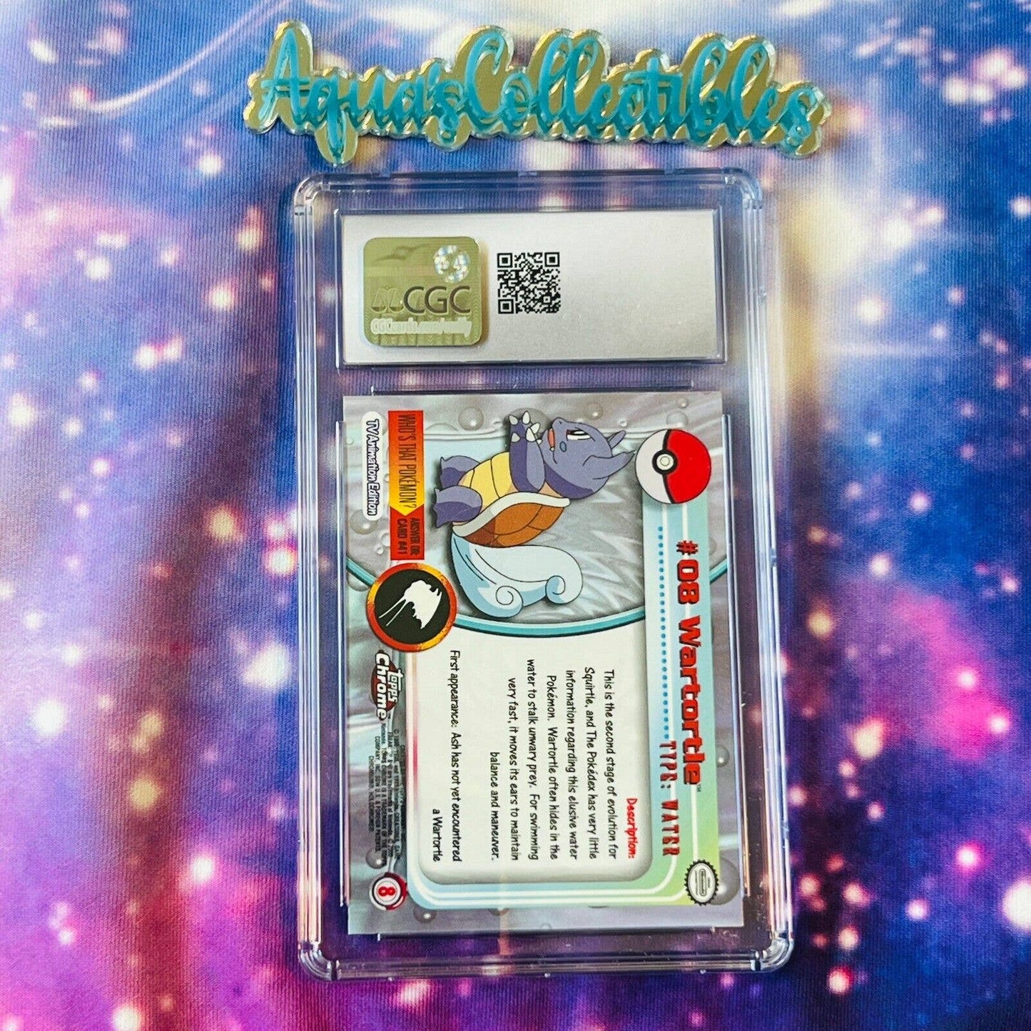 CGC 9 MINT Wartortle #8 Pokemon 2000 Topps Chrome Holo Rare (PSA/BGS)