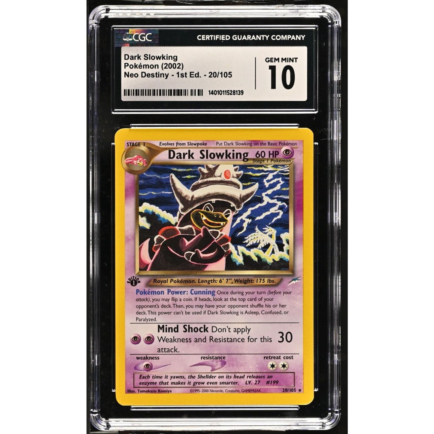 CGC 10 GEM MINT Dark Slowking 1st Edition 20/105 Pokémon Neo Destiny (PSA/BGS)