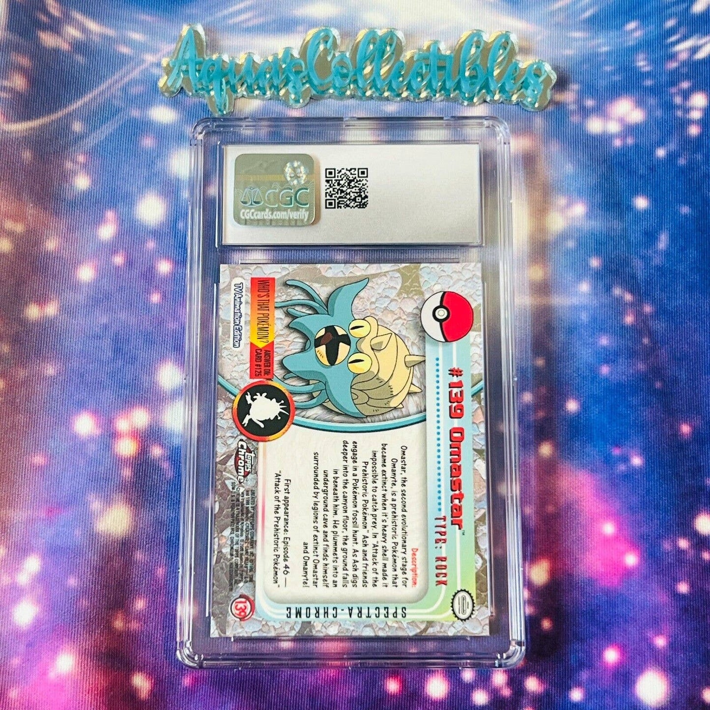 CGC 9.5 MINT+ Omastar Spectra #139 Pokemon 2000 Topps Chrome Rare (PSA/BGS)