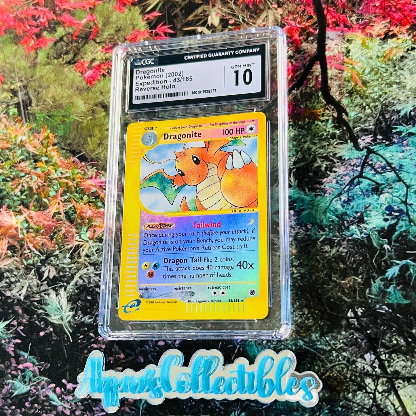 CGC 10 GEM MINT Dragonite 43/165 Pokémon Expedition 2002 Reverse Holo (PSA/BGS)