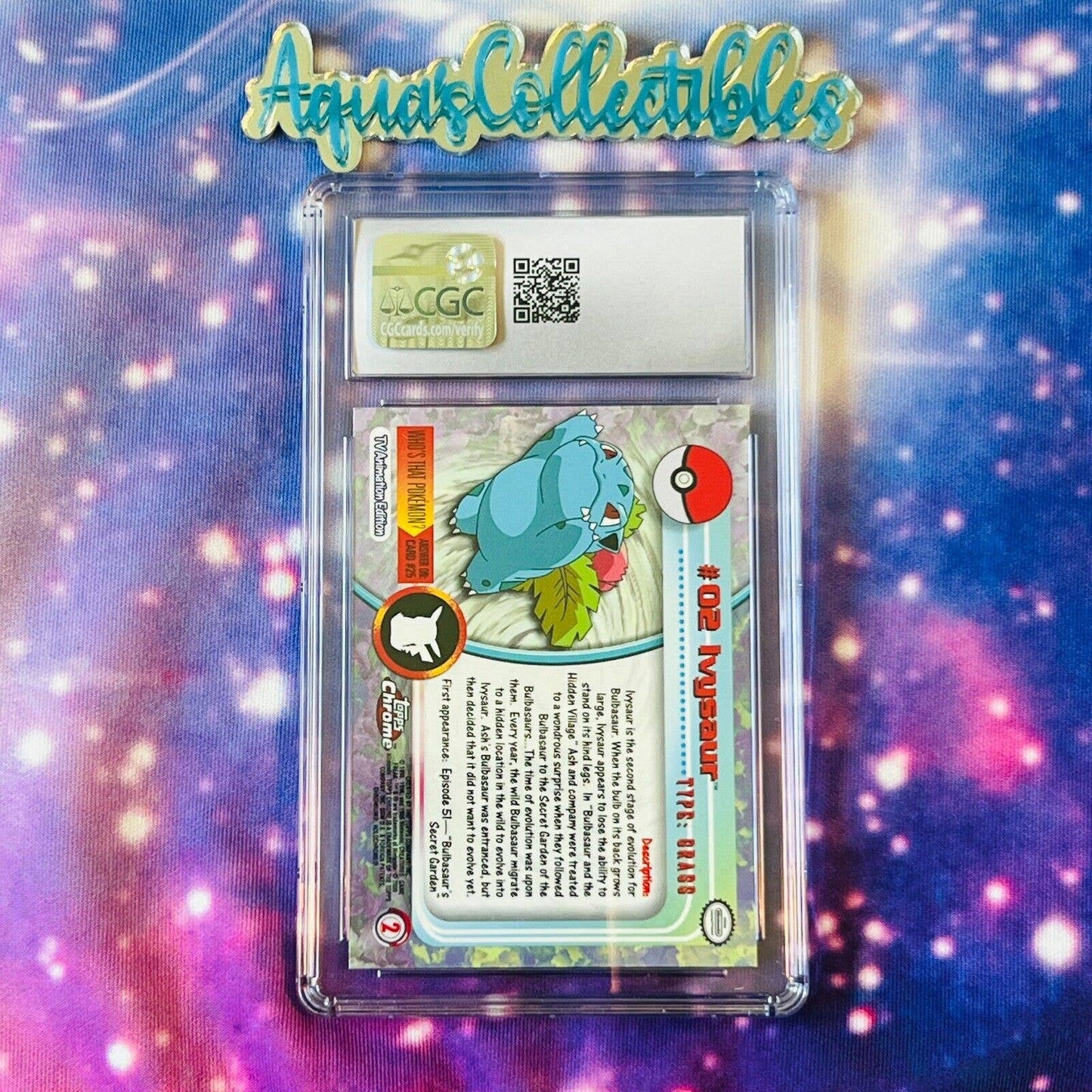 CGC 7.5 NEAR MINT+ Ivysaur #2 Pokemon 2000 Topps Chrome Holo Rare (PSA/BGS)