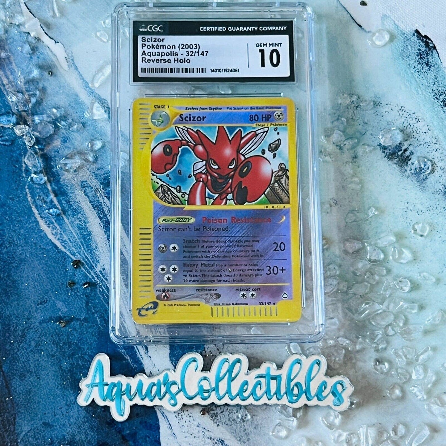 CGC 10 GEM MINT Scizor 32/147 Pokémon Aquapolis 2003 Reverse Holo Rare (PSA/BGS)