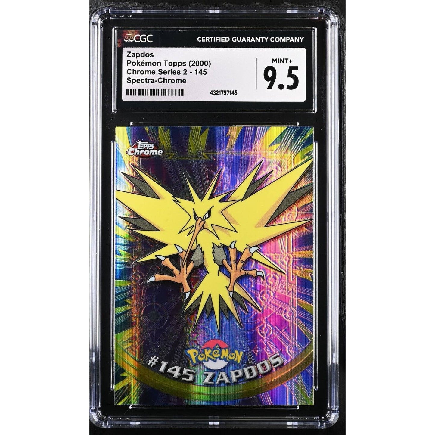 CGC 9.5 MINT+ Zapdos Spectra #145 Pokemon 2000 Topps Chrome Rare (PSA/BGS)