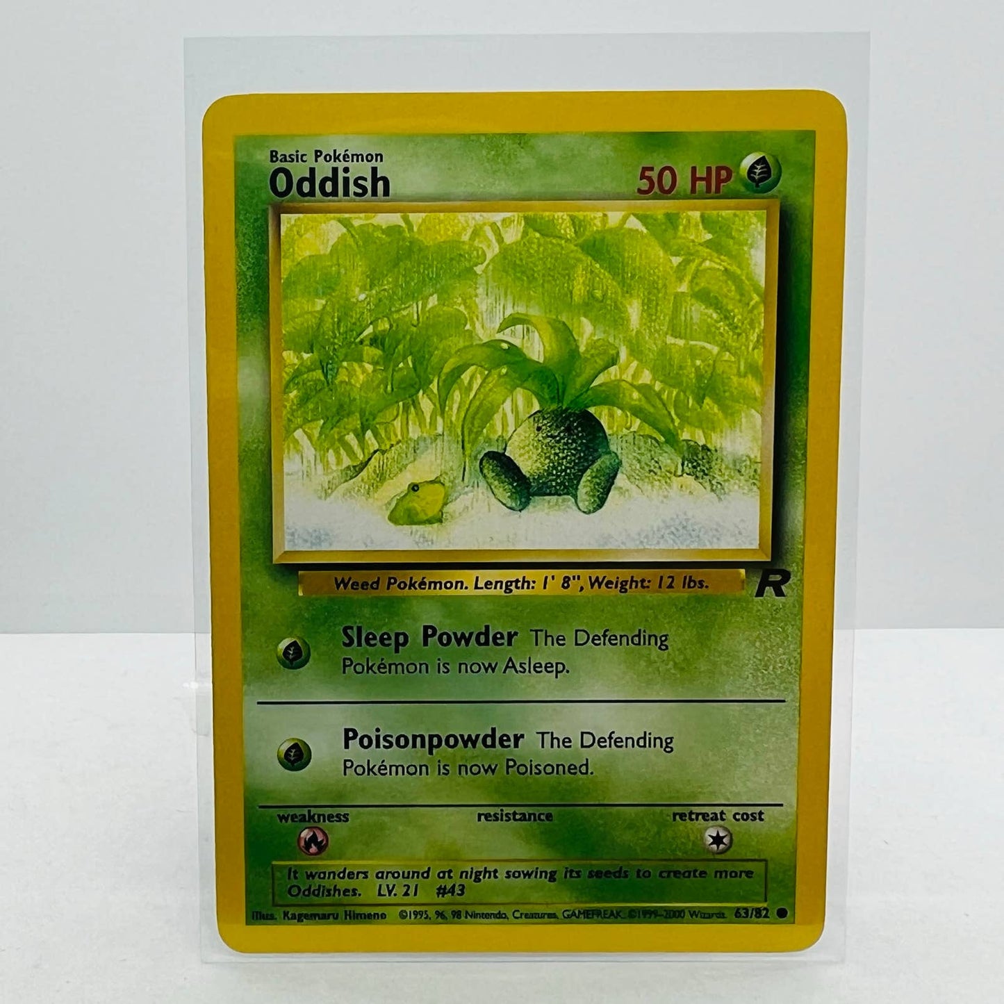 Pokémon Oddish 63/82 Team Rocket 2000 WOTC Unlimited Common Card NM-MT