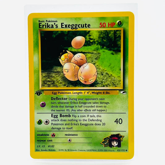 Pokémon Erika's Exeggcute 1st Edition 43/132 Gym Heroes WOTC TCG Pokemon Card NM