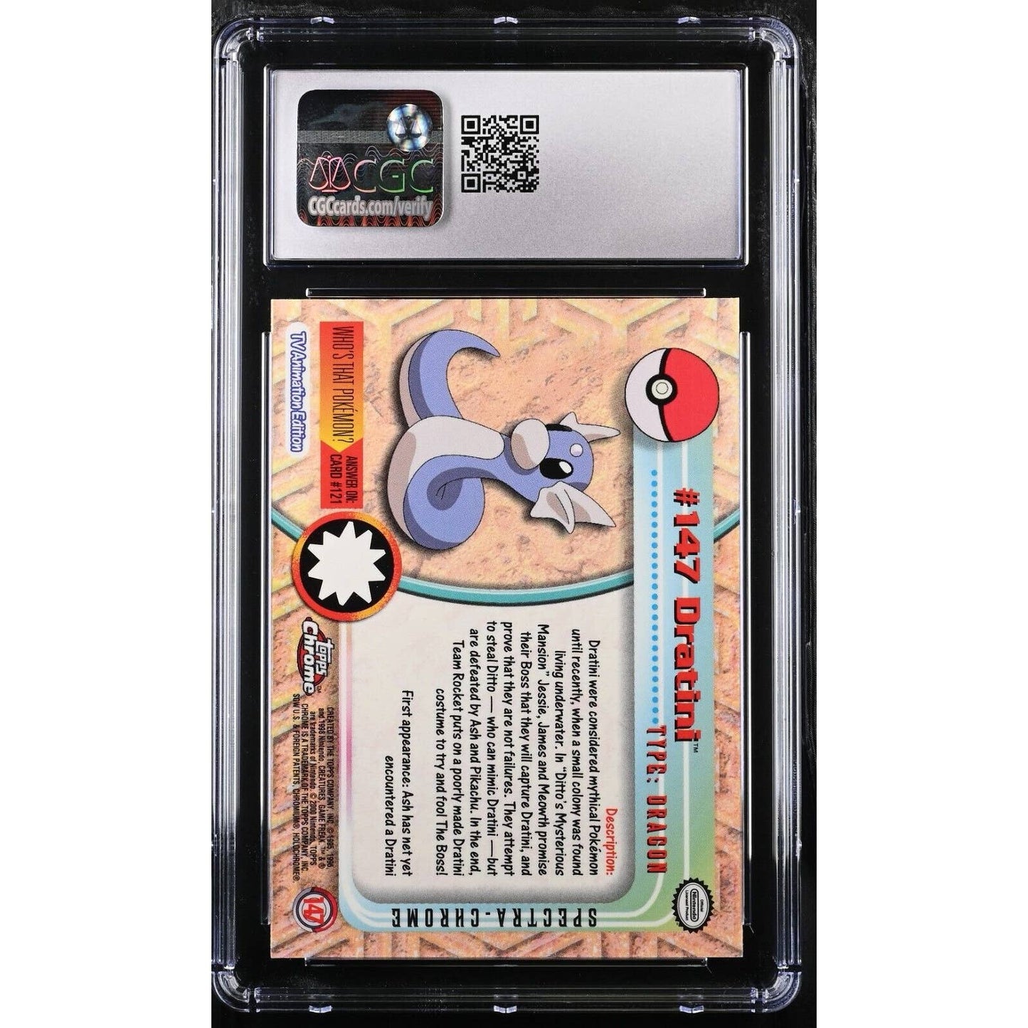 CGC 9 MINT Dratini Spectra #147 Pokemon 2000 Topps Chrome Holo Rare (PSA/BGS)