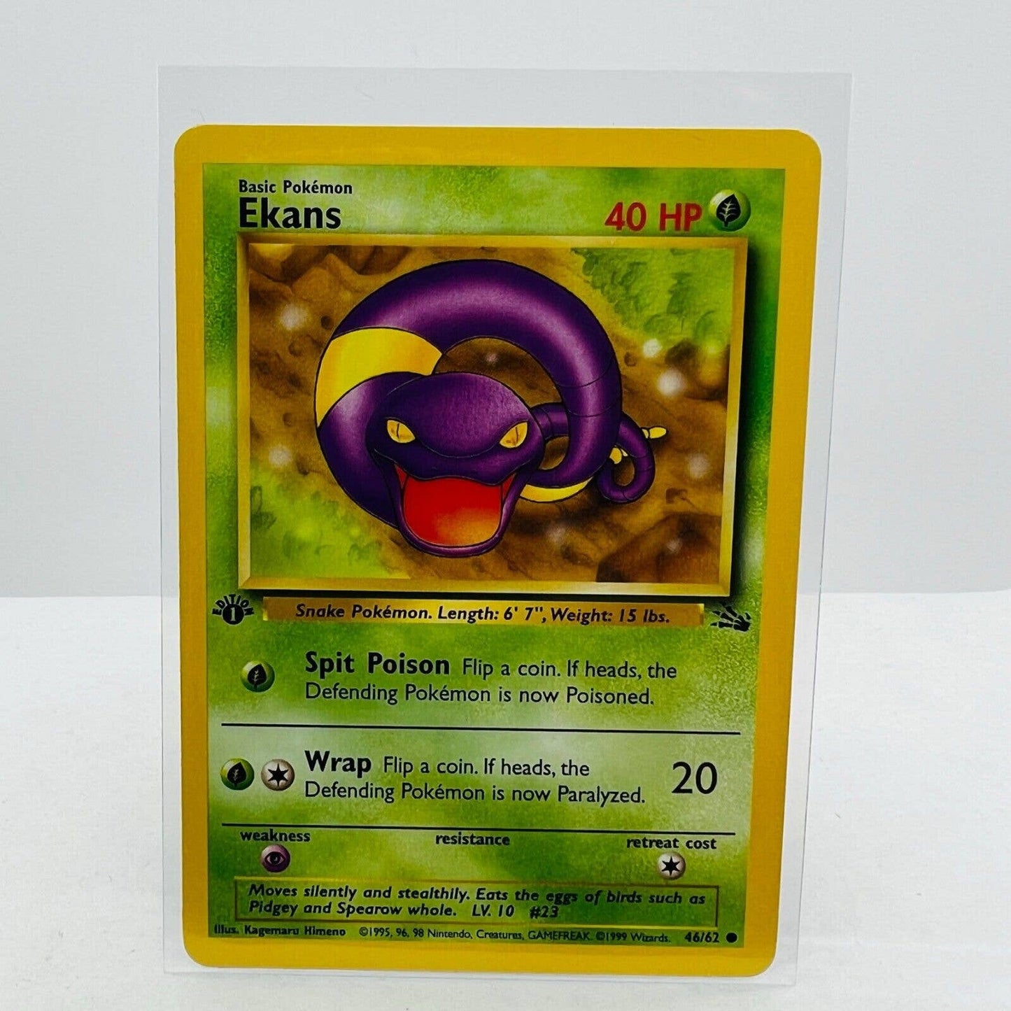 Pokémon Ekans 1st Edition 46/62 Fossil WOTC 1999 Pokemon Common Card NM-MT