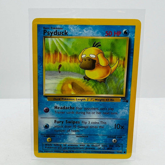 Pokémon Psyduck 53/62 Fossil WOTC 1999 Pokemon Unlimited Common Card NM-MT