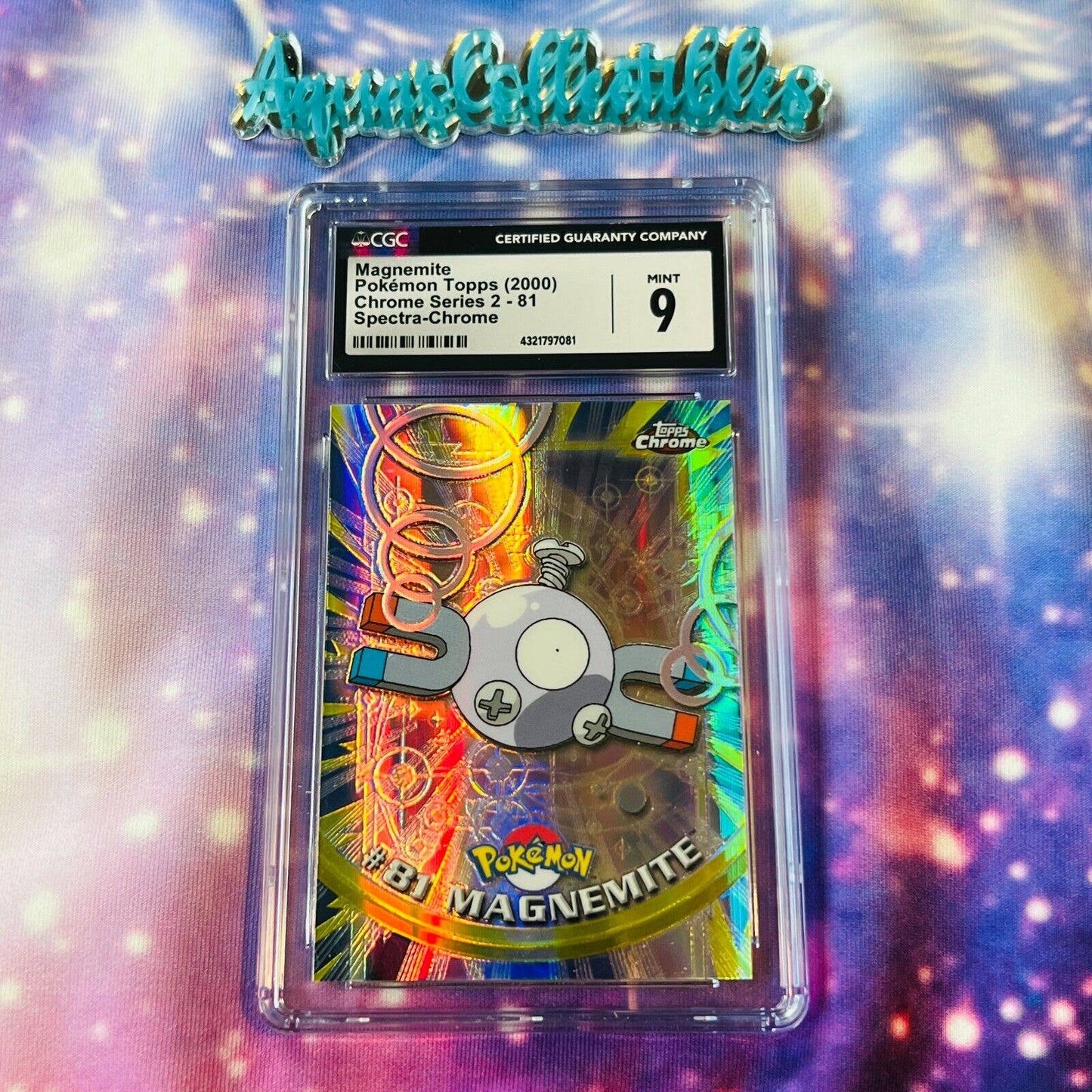 CGC 9 MINT Magnemite Spectra #81 Pokemon 2000 Topps Chrome Holo Rare (PSA/BGS)