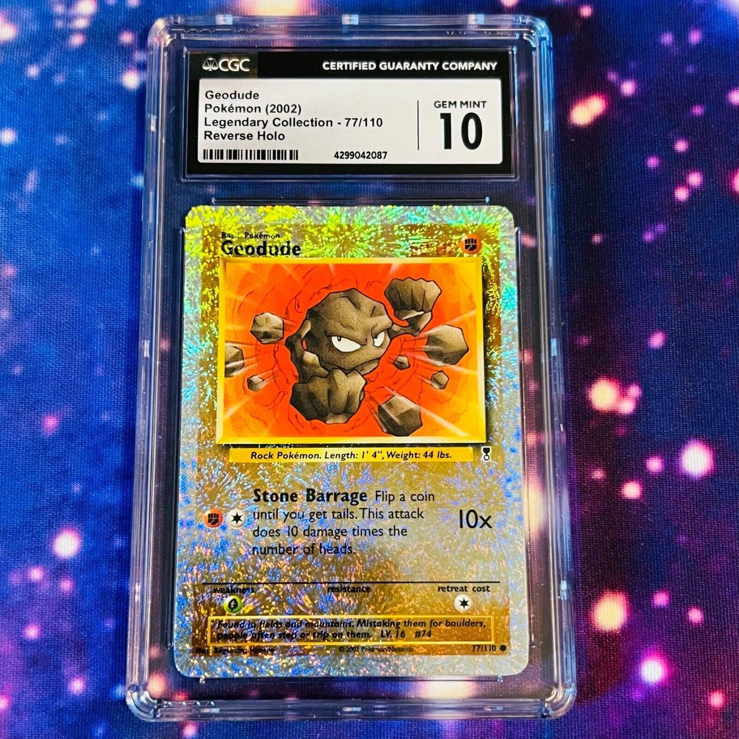 CGC 10 GEM MINT Geodude 77/110 Pokémon Legendary Collection Reverse (PSA/BGS)