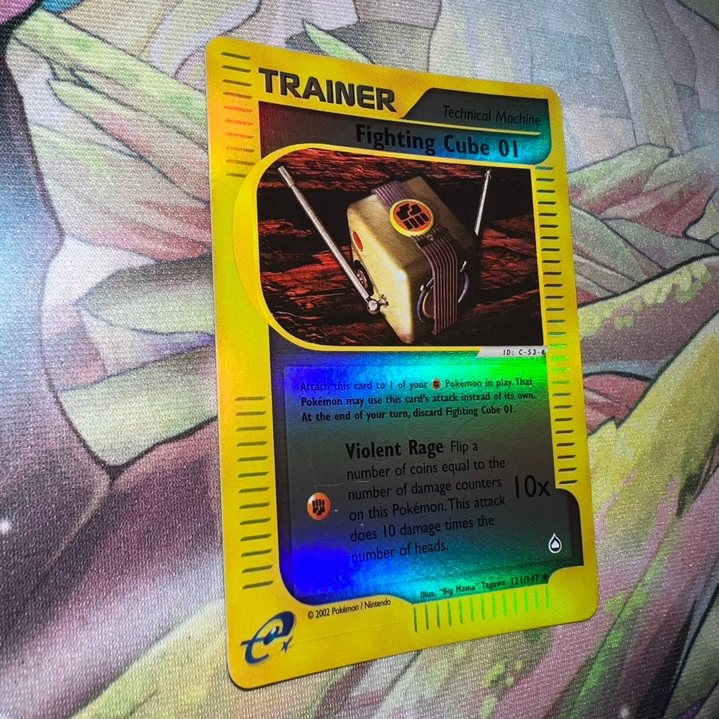 Pokémon Fighting Cube 01 Trainer 121/147 Aquapolis Reverse Holo Pokemon Card NM