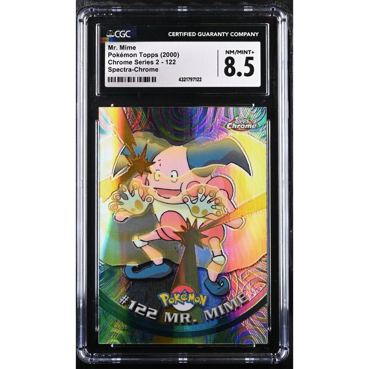 CGC 8.5 NM/MINT+ Mr. Mime Spectra #122 Pokemon 2000 Topps Chrome Rare (PSA/BGS)