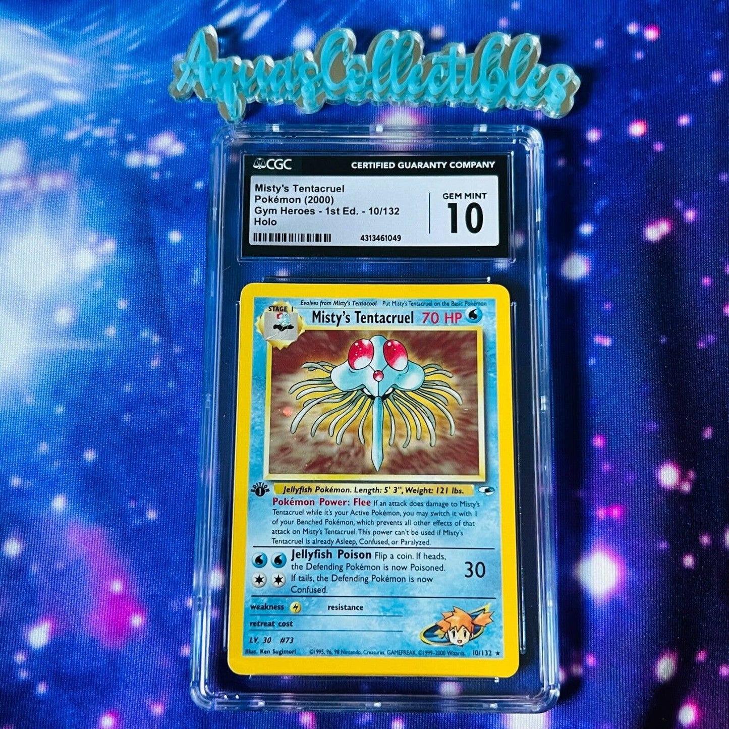 CGC 10 GEM MINT Misty's Tentacruel 1st Edition 10/132 Gym Heroes Holo (PSA/BGS)