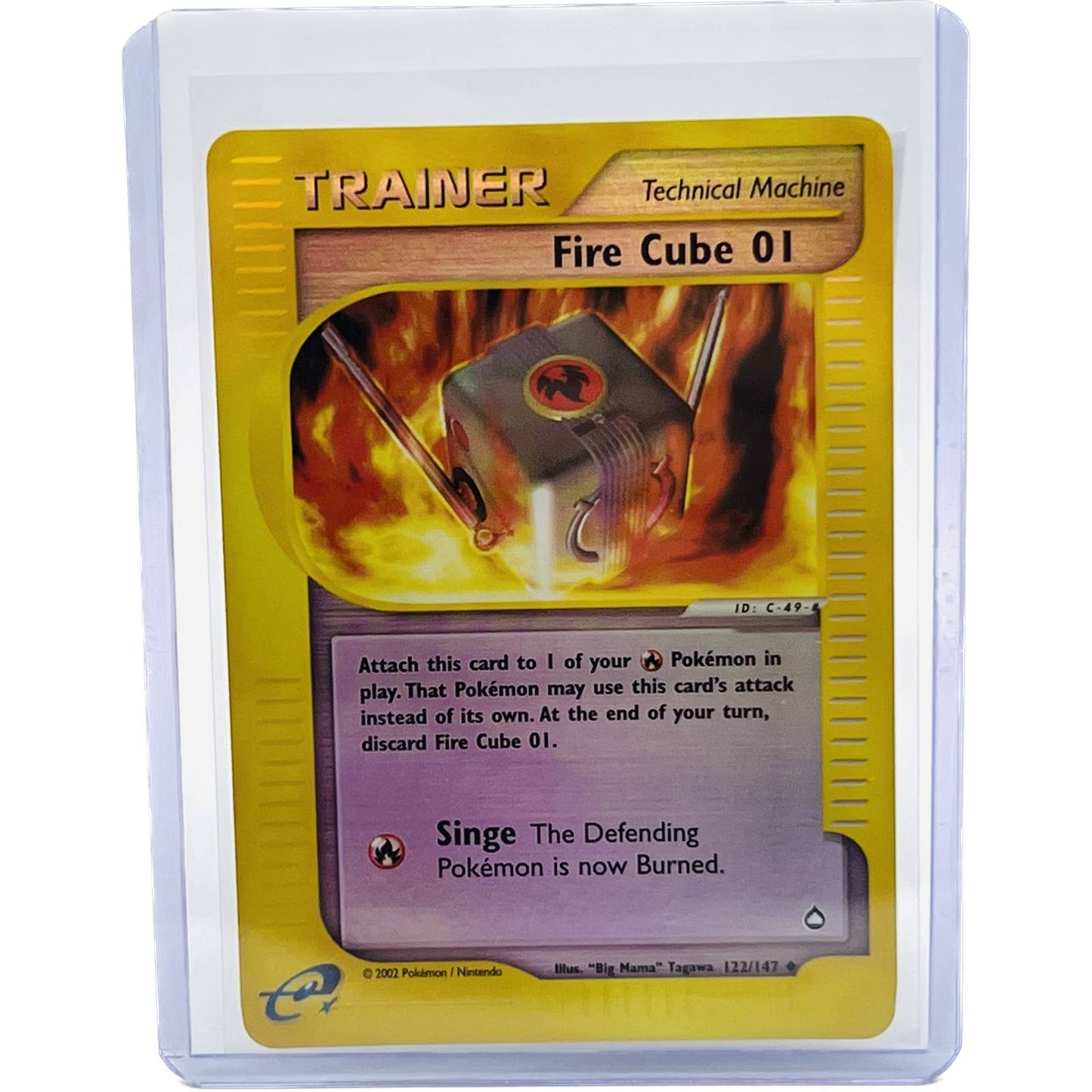 Pokémon Fire Cube 01 Trainer 122/147 Aquapolis Reverse Holo TCG Pokemon Card NM