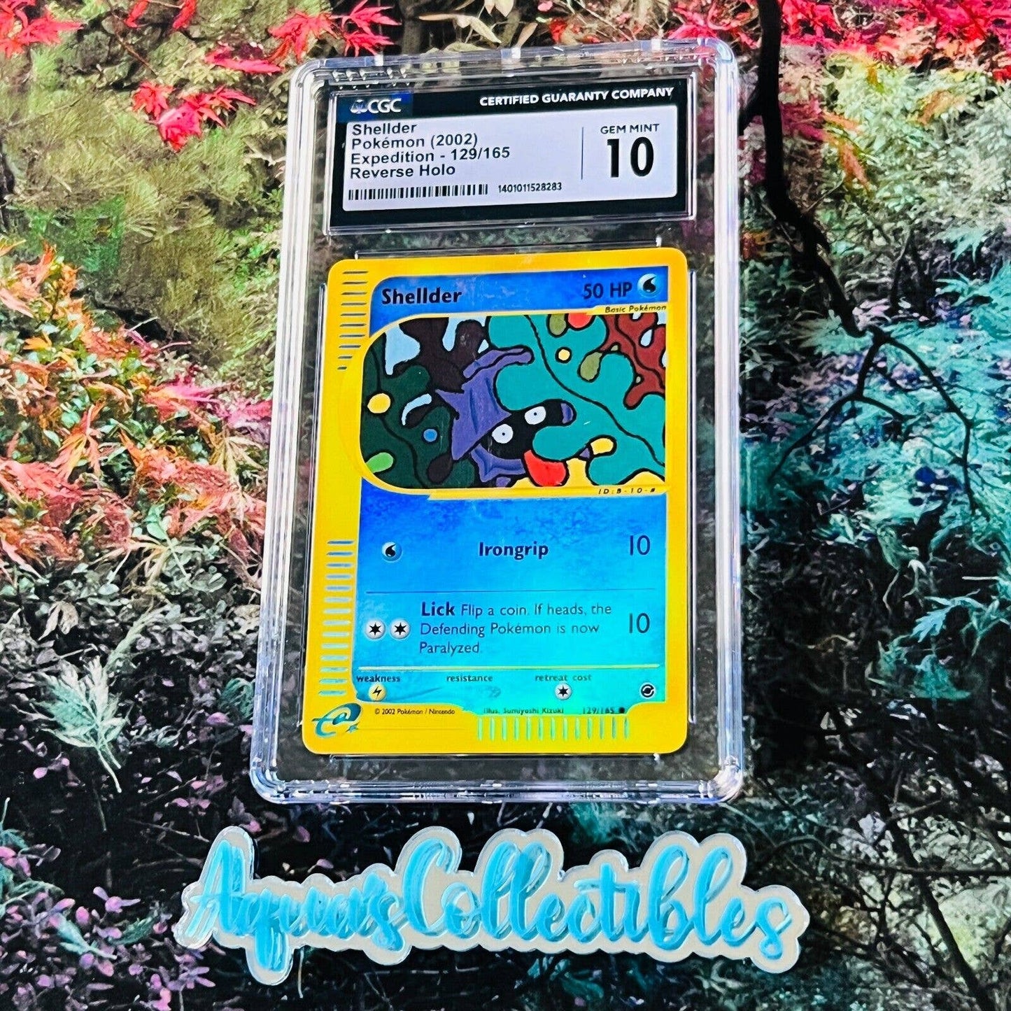 CGC 10 GEM MINT Shellder 129/165 Pokémon Expedition 2002 Reverse Holo (PSA/BGS)