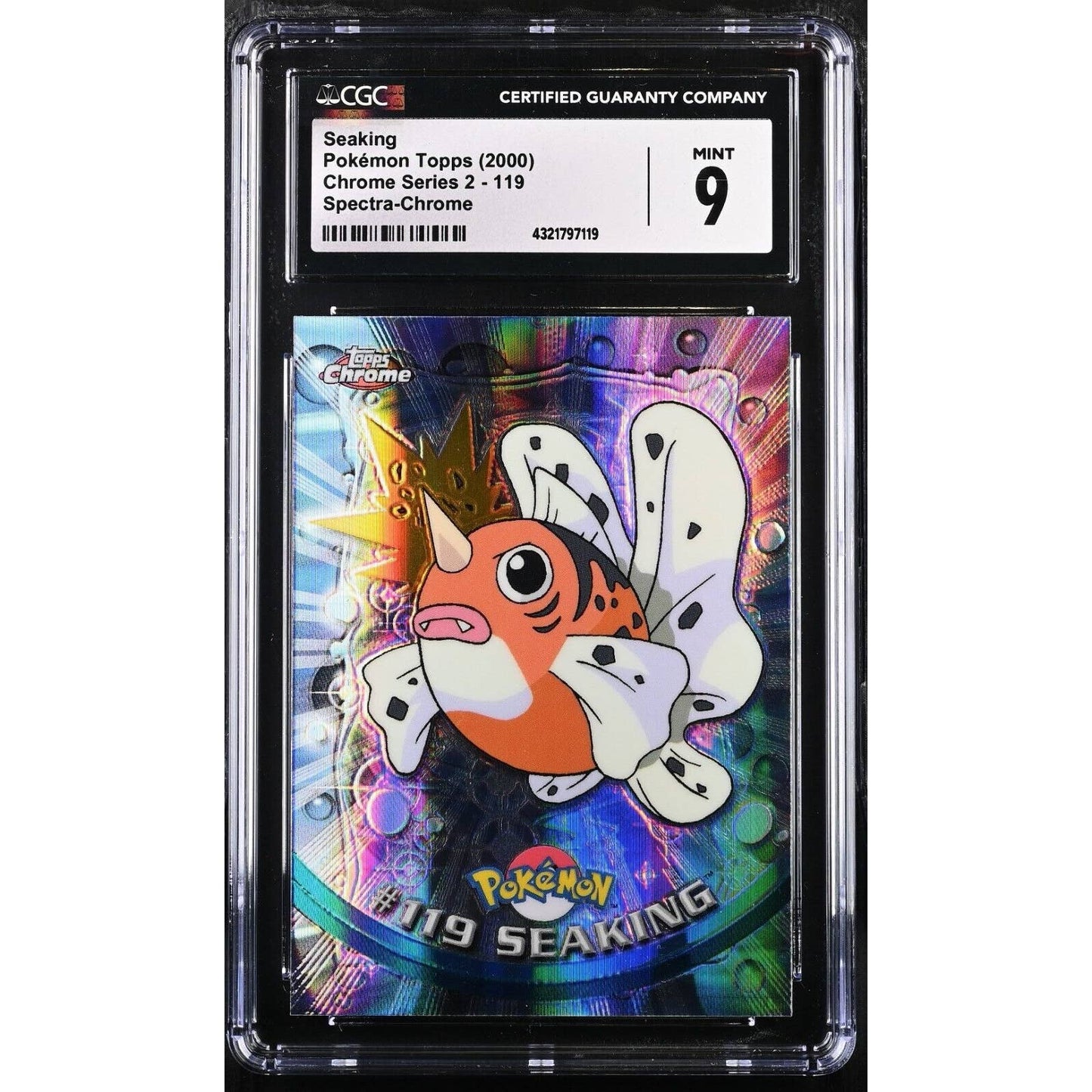 CGC 9 MINT Seaking Spectra #119 Pokemon 2000 Topps Chrome Holo Rare (PSA/BGS)