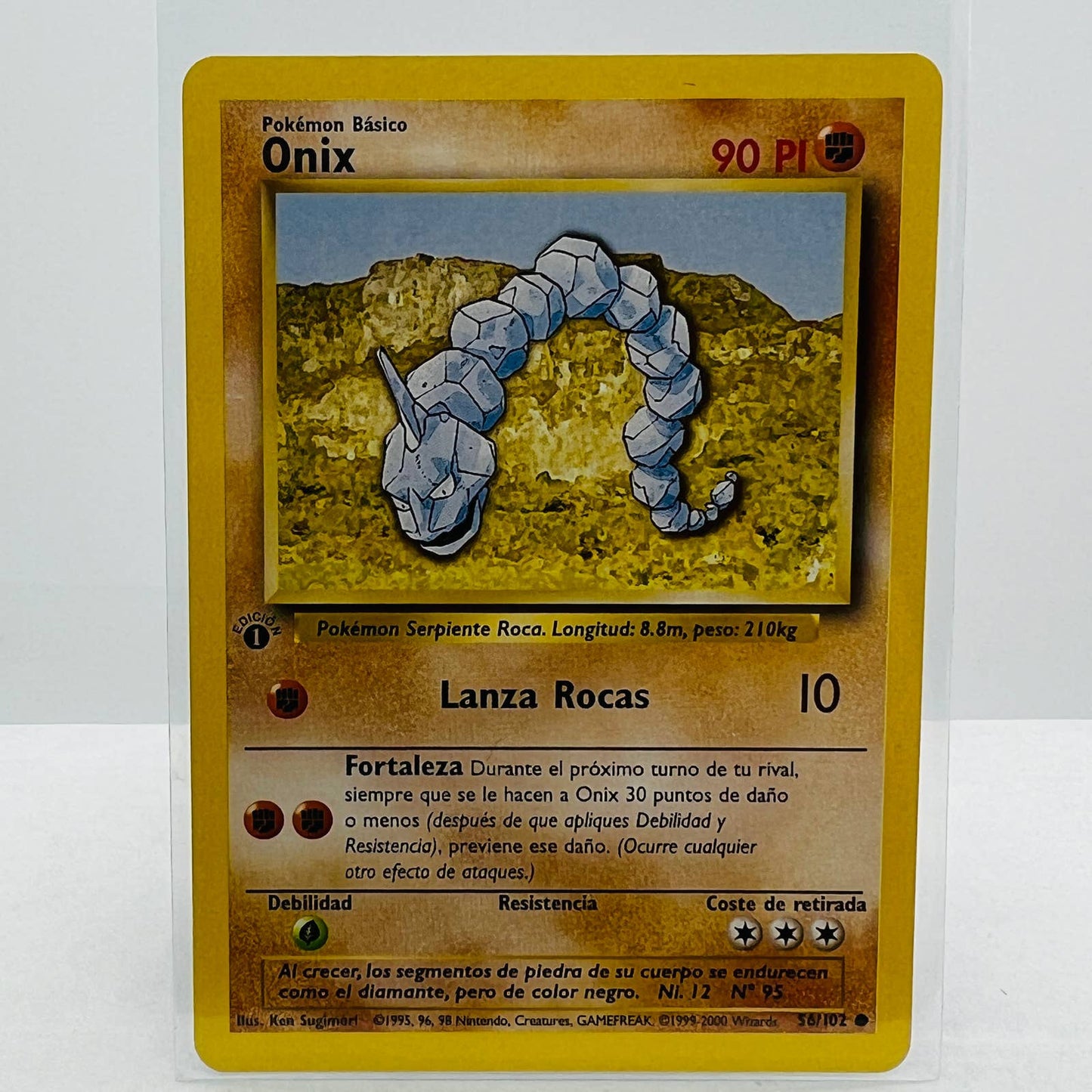 Pokémon Onix 56/102 1st Edition Base Set Spanish Pokemon Common Card NM-MT