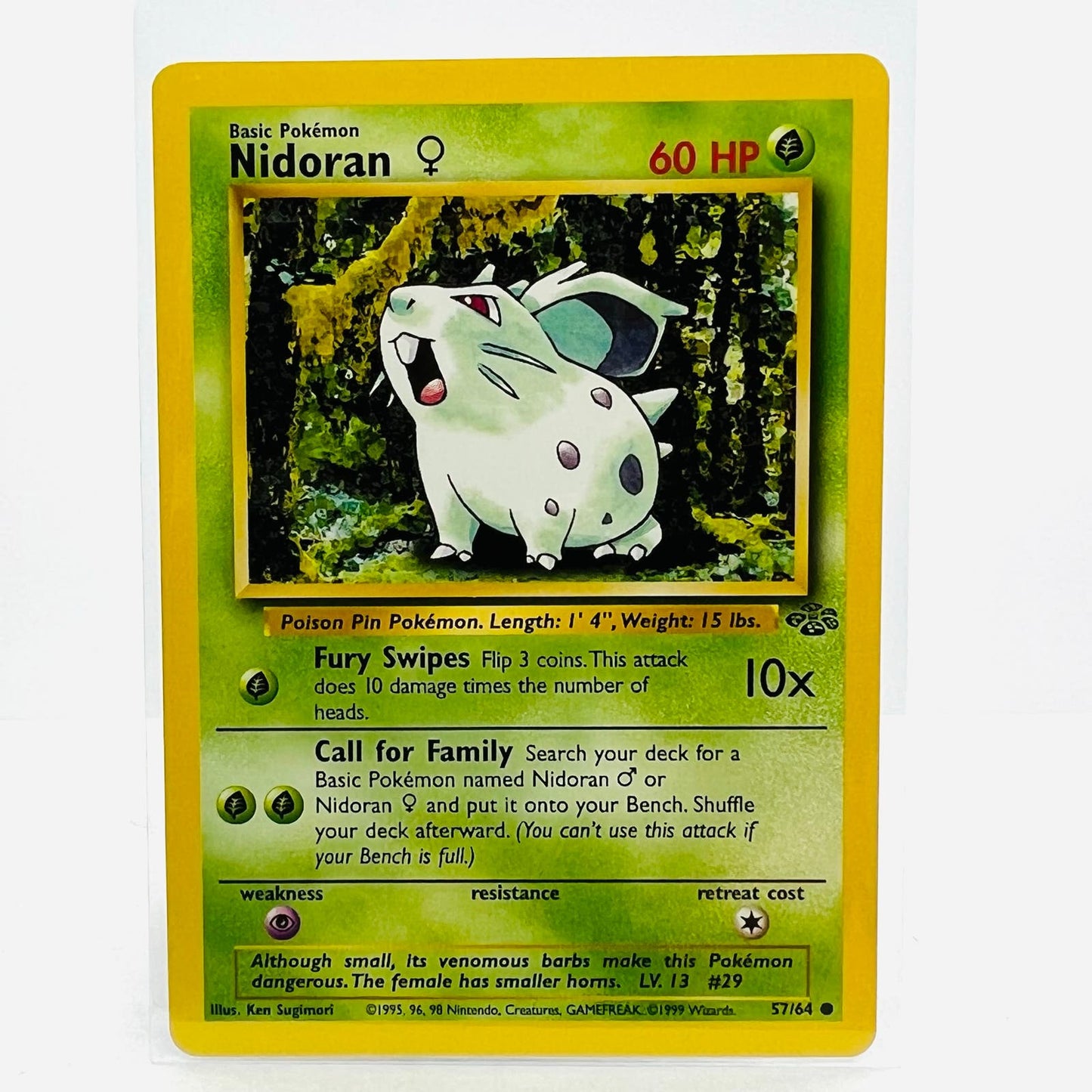 Pokémon Nidoran 57/64 Jungle Unlimited WOTC 1999 Pokemon Common Card NM-MT