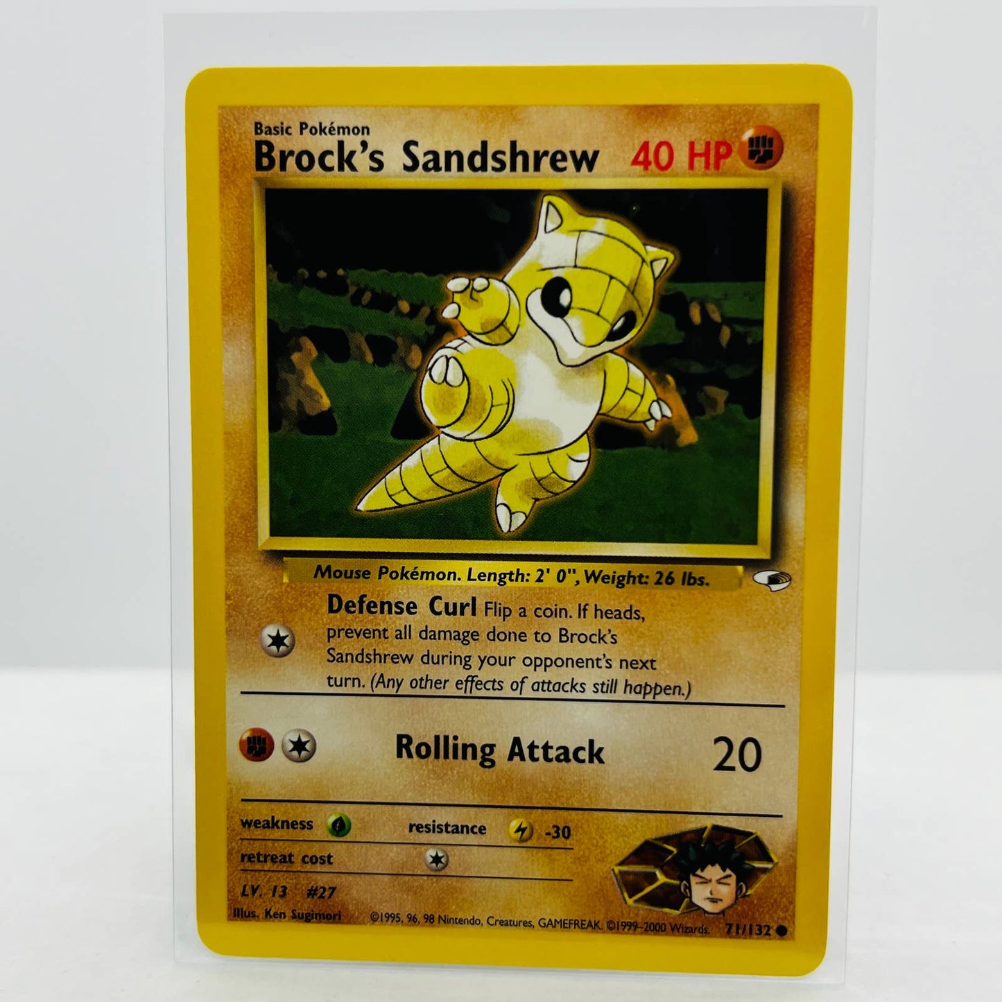 Pokémon Brock's Sandshrew 71/132 Gym Heroes Unlimited WOTC Common Card NM-MT