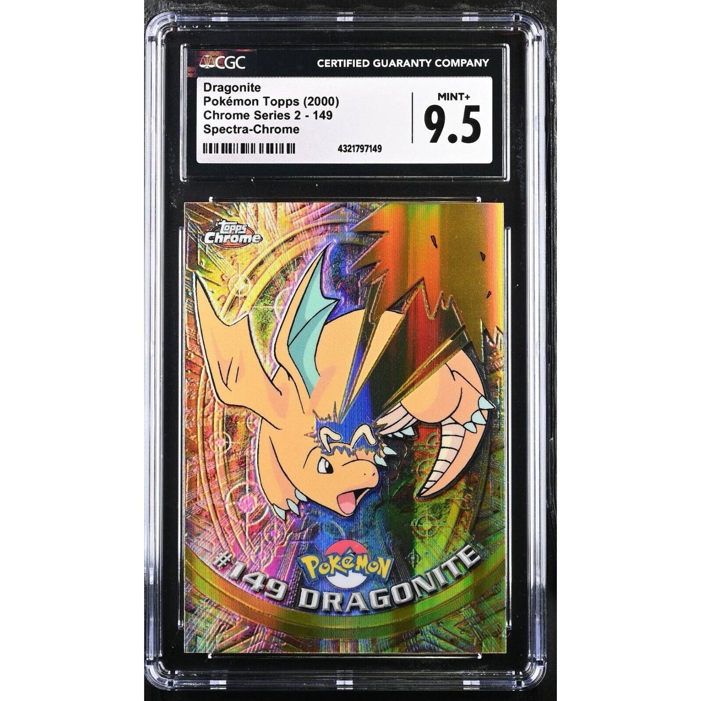 CGC 9.5 MINT+ Dragonite Spectra #149 Pokemon 2000 Topps Chrome Rare (PSA/BGS)