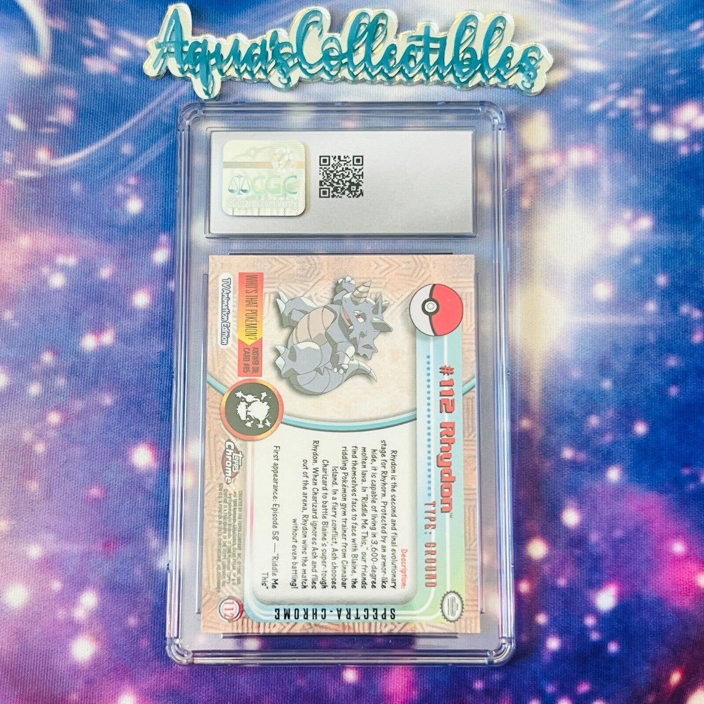 CGC 9 MINT Rhydon Spectra #112 Pokemon 2000 Topps Chrome Holo Rare (PSA/BGS)