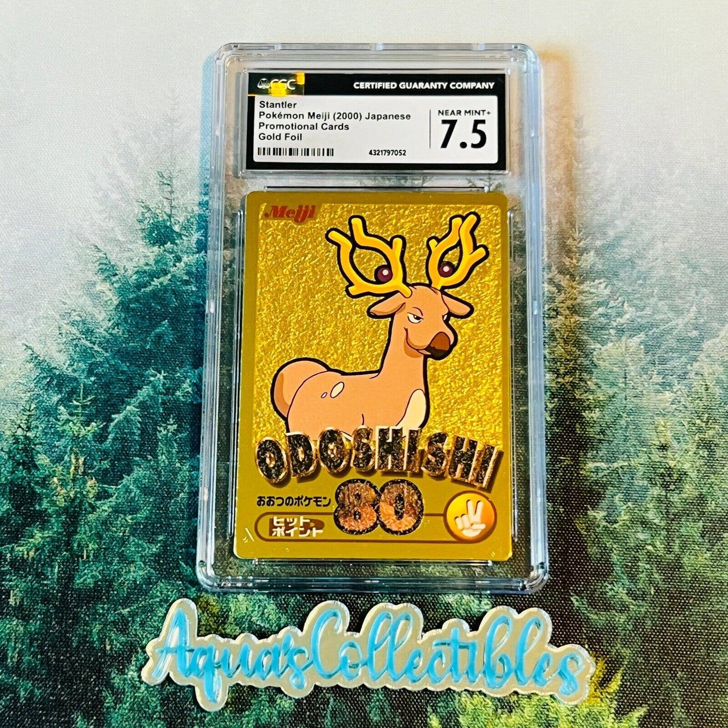 CGC 7.5 NEAR MINT Stantler Odoshishi Pokemon 2000 Japanese Meiji Promo (PSA/BGS)