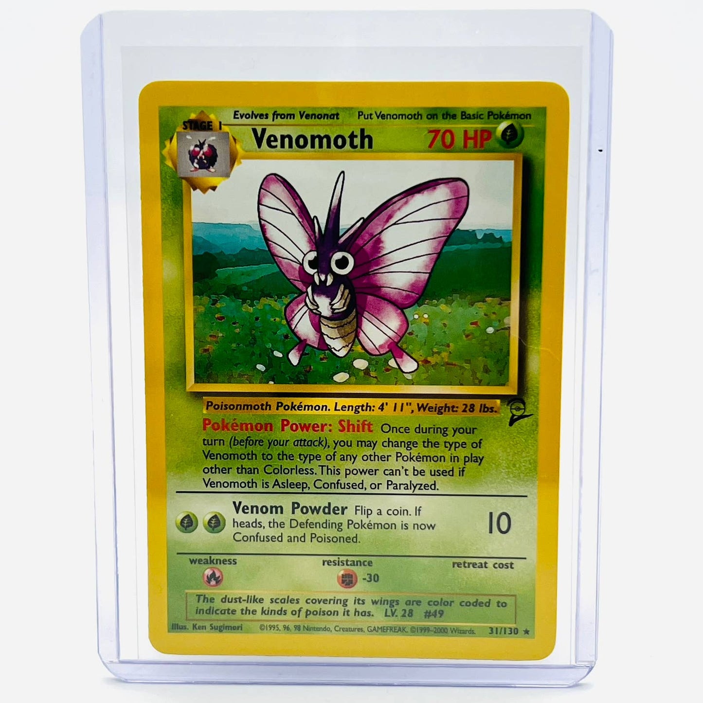 Pokémon Venomoth 31/130 Base Set 2 WOTC TCG Pokemon Non Holo Rare Card NM-MT