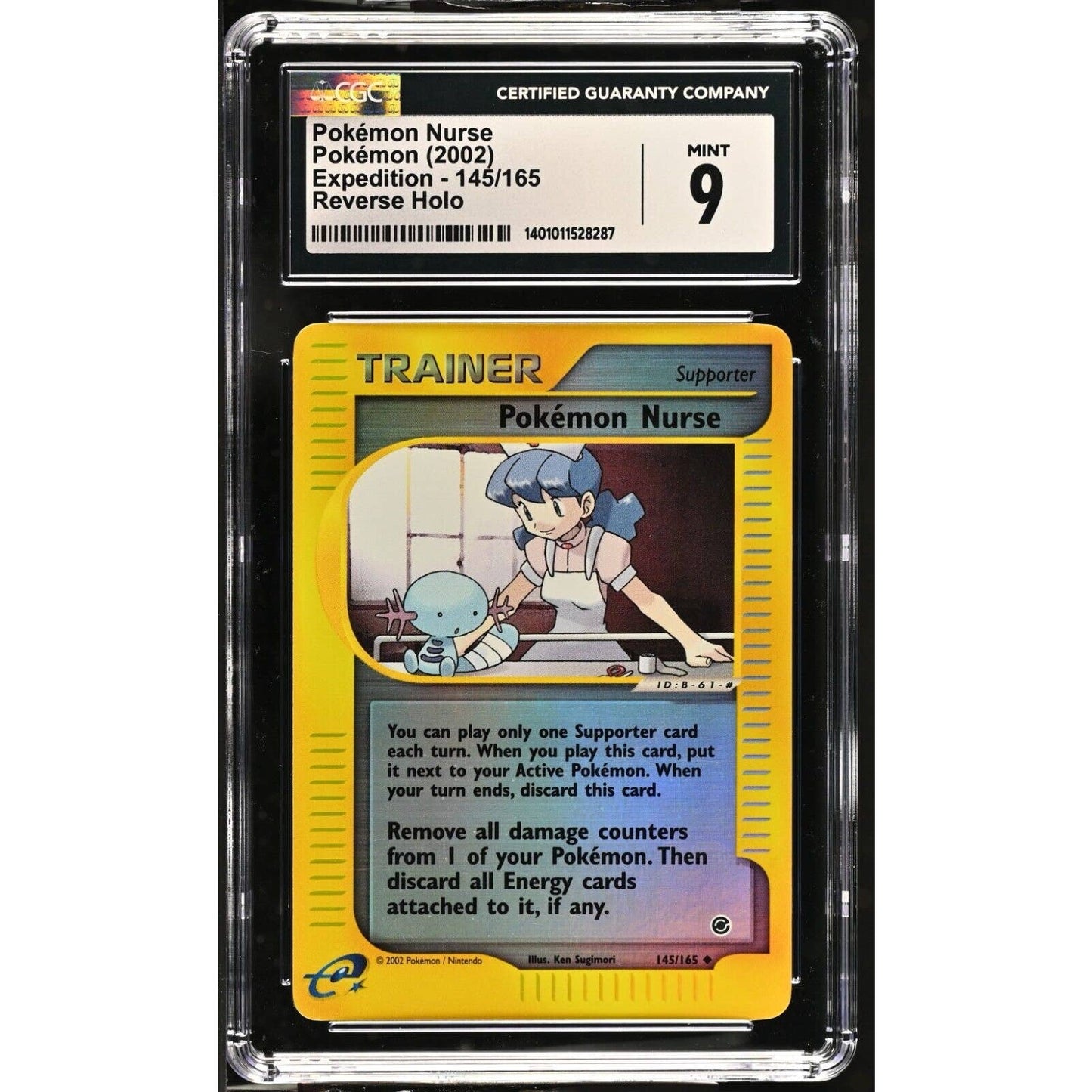 CGC 9 MINT Pokémon Nurse 145/165 Pokémon Expedition 2002 Reverse Holo (PSA/BGS)