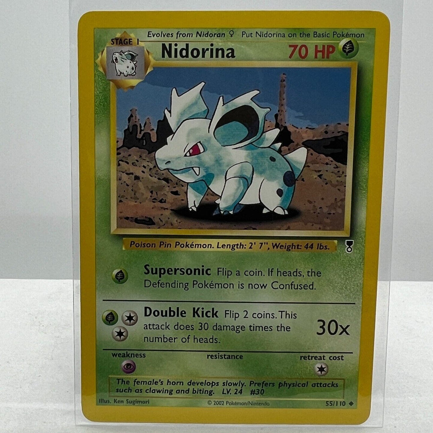 Pokémon Nidorina 55/110 Pokemon 2000 Legendary Collection TCG Uncommon Card NM-M