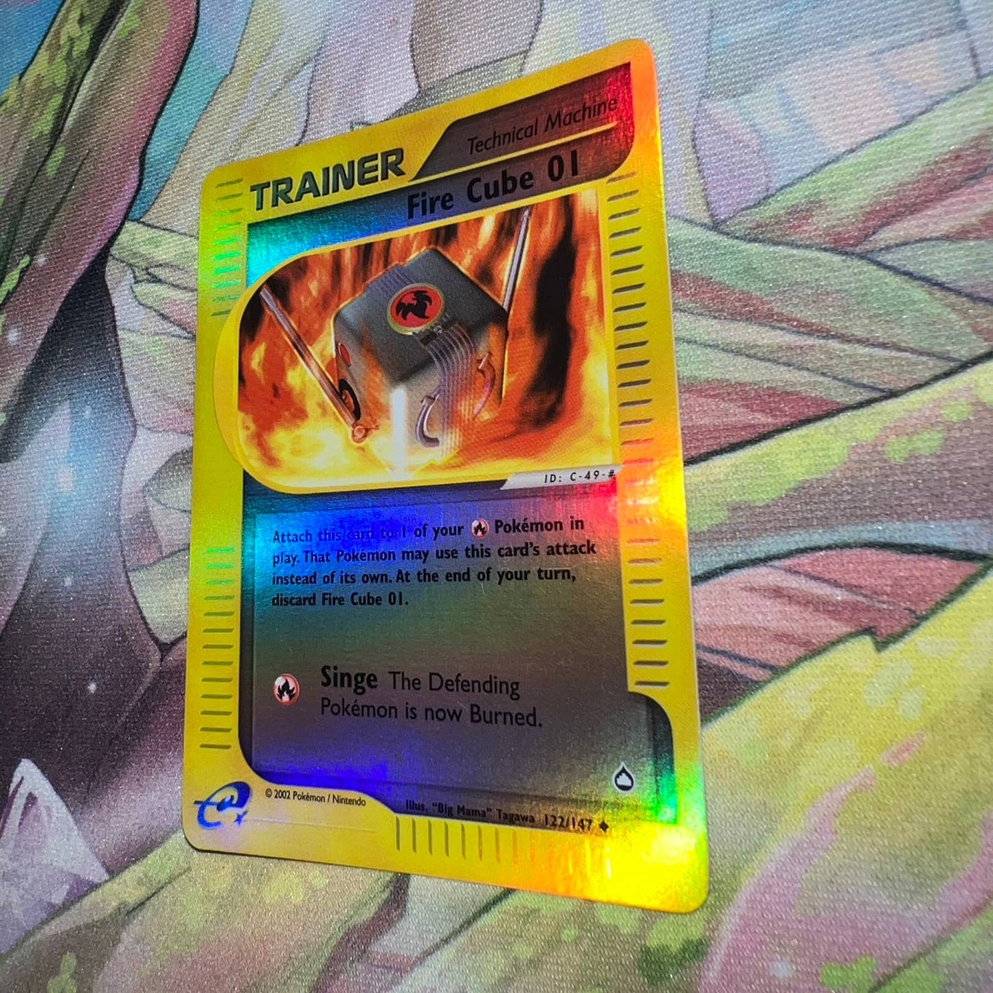 Pokémon Fire Cube 01 Trainer 122/147 Aquapolis Reverse Holo TCG Pokemon Card NM