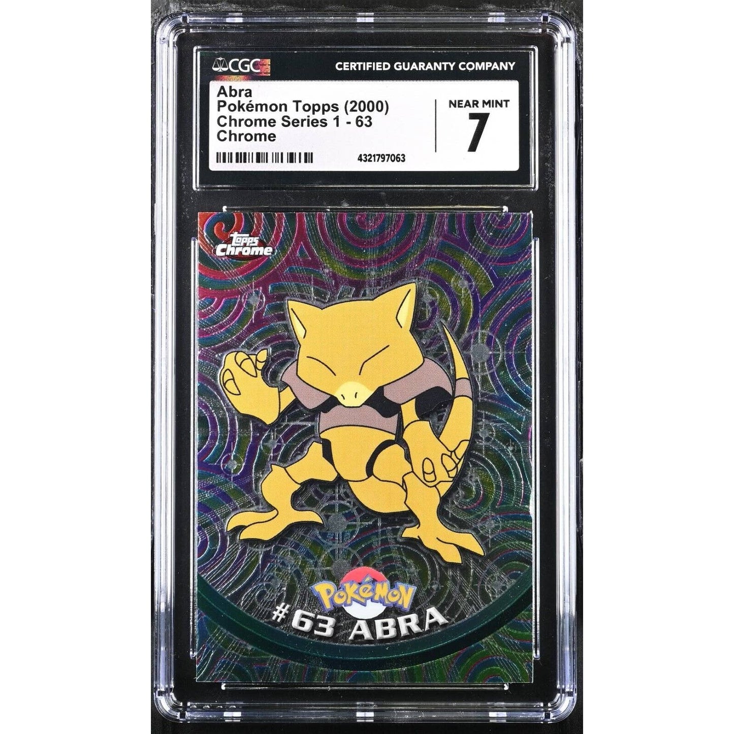 CGC 7 NEAR MINT Abra #63 Pokemon 2000 Topps Chrome Holo Rare (PSA/BGS)