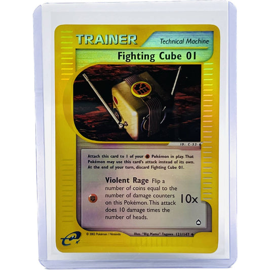 Pokémon Fighting Cube 01 Trainer 121/147 Aquapolis Reverse Holo Pokemon Card NM